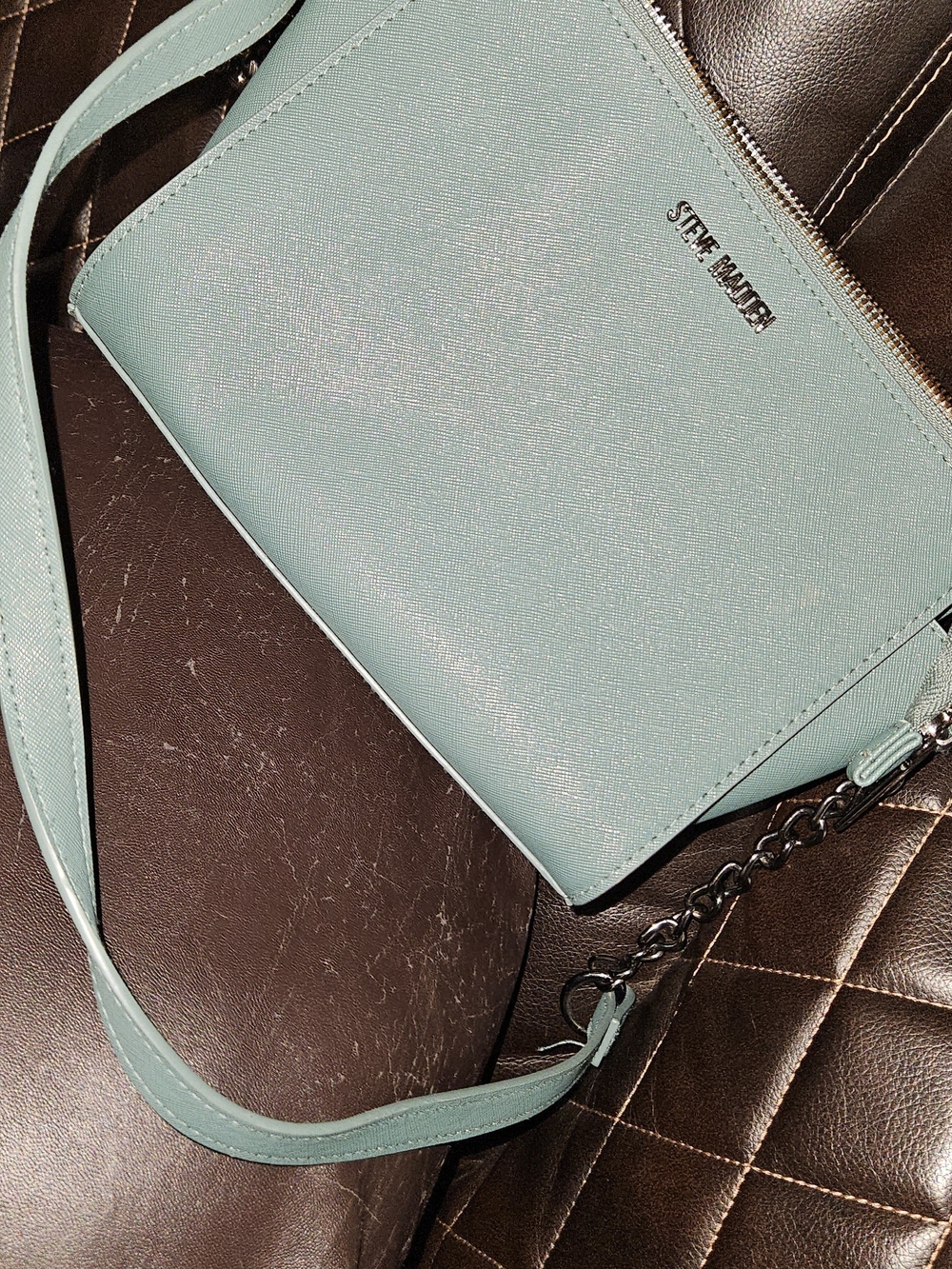 Steve Madden Mint Green Crossbody with Chain Strap